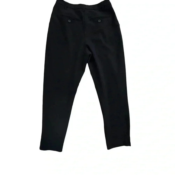 Black Ankle Length Straight Leg Stretch Pants Size 4 Small High Waisted Work - Picture 2 of 11